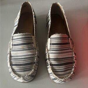 AEROSOLES Black and White Striped Loafers